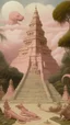 Placeholder: A light pink magical Indian temple with a mystical cobra painted by Diego Rivera