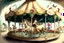 Placeholder: Carousel, drawing, illustration, children book style, realistic, high resolution