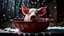 Placeholder: blood and a pig's head in blood in a large enameled bowl in the yard on the snow old, rural environment, winter, low light, dramatic atmosphere, high detailed, sharp focus, high realistic, perfect photo