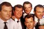 Placeholder: a photo of 5 men in their 30s, antique photo, add background, hand on some shoulders