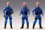 Placeholder: Plastic Mike Pence as G.I. Joe toy Doll figure With a pistol space force Commander Blue fabric uniform, black Moonboot in a clear package hangtag