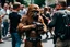 Placeholder: Chewbacca perdido en la gran ciudad, entre el bullicio de la gente fotografía, disparo cámara Leica