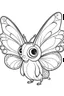 Placeholder: outline art for cute Butterfly coloring pages with sitch, white background, Sketch style, full body, only use outline, toddlers style, clean line art, white background, no shadows and clear and well outlined.