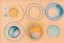Placeholder: Five Abstract watercolour circles with sketchy pencil outlines