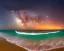 Placeholder: Night, stars, beach, calm, small waves, cool colors, background