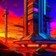 Placeholder: cyberpunk retro futuristic for comics from far away