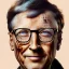 Placeholder: Photo of Bill Gates , beautiful face, multi-hued red hair; in the style of martine johanna, draped in flowing fabric, ignore nsfw, colorful energetic brush strokes, realistic, sharp focus, 8k high definition, insanely detailed, intricate, elegant, art by martine johanna and artgerm