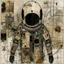 Placeholder: cursed astronaut eschatology, complex composition, by Mira Schendel, abstract surreal art