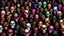 Placeholder: a picture of a dark, comedic, anatomically correct wall of colorful tightly packed skulls of varying sizes and expressions, photo realistic, insanely meticulous, highly detailed, part of a collection of bones on display, 64k, dystopian, vray