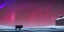 Placeholder: Small lonely cattle farm in a bleak cold land, desolate, snowy, northern lights, mountains in horizon