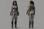 Placeholder: Female character 19 years Proportions of the character the head-to-body ratio . Create a distinctive silhouette that helps the character stand out and be easily recognizable Design the character's face, including the shape of the head, eyes, eyebrows, nose, mouth, and ears. Consider the character's personality, age, and any unique that set them apart depth and visual interest. Front, Side, and Back Views: Provide multiple views of the character, including front, side, and back mode sheet .