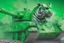 Placeholder: masterpiece, high detail, best quality, Tiger Tank, green paint, comic style