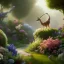 Placeholder: pixar style, volumetric summer garden environment and background, realistic painting of gazelle, looking excited, volumetric lighting, dramatic lighting, detailed digital painting, extreme dense and fine fur, anime, ornate, colour-washed colors, elegant, small minutiae, tiny features, particulars, centered, smooth, sharp focus, renderman gofur render, 8k, uhd, detailed eyes, realistic shaded volumetric lighting, sunlight caustics, backlight, centered camera view