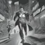 Placeholder: Sincity comic, a vampire running.