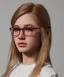 Placeholder: a young woman, BLONDE hair, green eyes, glasses, deep colors, cyberpunk, great pose, Realistic photography, incredibly detailed, ultra-high resolution, 8k, complex 3d render, cinema 4d.