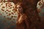 Placeholder: "Young woman covered in tiny copper leaves emerging from a tree, detailed matte painting, deep colour, fantastical, intricate detail