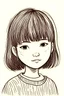 Placeholder: simple doodle, high quality, small girl with bangs