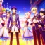 Placeholder: ringleader, Arthur Kulkov face shot, front, handsome, circus, male, Yamada Akihiro Fire Emblem,Makoto Shinkai background, Russian, lisa Frank fantasy, detailed matte painting, 8k resolution, Golden hour, interesting detailed storybook fantasy