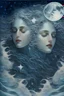 Placeholder: Diana with moon stars waves water twins