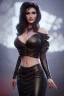 Placeholder: Lisa Ann as evil queen in black leather gown, angry, busty, curvey, cleavage, unreal 5, octane render,cinema4d, dynamic lighting, dramatic lighting, 4k, redshift render, highly detailed, hyper realistic