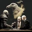 Placeholder: Putin, President Xi Of China And Joe Biden Play Chess With A Pigeon,Ufo And Atomic Bomb Mushroom Cloud,Complex Surgical Instruments Intermixed With A Newborn Boy,Minimalism,Painting By Adrian Ghenie,Rene Magritte,Pablo Picasso,Michelangelo,Salvador Dali,Lucian Freud