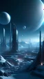 Placeholder: sci fi planet, busy city, futuristic glacia