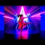 Placeholder: A breathtaking 3D animation of a passionate woman dancing a hot, energetic salsa. Her movements are fluid, expressive, and perfectly synchronized. Surrounding her is a futuristic, evolving stage filled with animating abstract 3D geometric structures that constantly morph, shift, and pulse to the rhythm. Dynamic, vibrant neon lights, colorful volumetric laser beams, and dramatic strobes sweep across the dark environment, casting beautiful shadows. Cinematic camera movement with smooth tracking