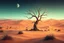 Placeholder: Concept art of an alien desert dead tree, no background, low poly, retro graphics