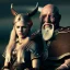 Placeholder: Viking theme, a younger woman sitting next to a 50-year-old man, portrait, 8K, close-up face, anatomically perfect face, Highly detailed stunning full frame portrait, misty and cloudy atmosphere