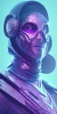 Placeholder: purple galaxy masked super villain, weapons in hands, teal and purple smoke, full portrait, hyper realistic, 4k