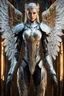 Placeholder: Fullbody photography super model Russian beautiful woman Angel Biomechanical Symmetry!! Facing front portrait of Horus, sci-fi armour, tech wear, glowing lights!! sci-fi, intricate, elegant, highly detailed, digital photograph
