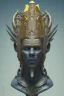 Placeholder: Aztec male African Egyptian alien, cracks in the voodoo head, wicked, eyes, crown, Elephant, 8k, finely detailed, photo realistic, tiger turquoise skull head gold dragon space alien snow skeleton gold hornytoad silver crown silver eyes