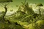 Placeholder: An olive green kingdom with butterflies painted by Salvador Dali