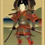 Placeholder: Ukiyo-e Style , Male Samuri in armour