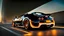 Placeholder: bugatti veyron glowing body lines and rims effect , rear view, desktop wallpaper, 4K, Cinematic