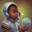 Placeholder: African American baby boy creative space inventor by Monet