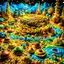 Placeholder: Detailed creepy landscape made of cake-frosting and modeling clay, stars and planets, Amano, Roger Dean, Tim Burton, strong texture, Ernst Haekel, extreme detail, intricate, colours, Max Ernst, decal, rich moody colors, sparkles, bokeh, odd