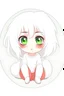 Placeholder: circle shape , puffy white hair, with big eyes, short small legs and hands,