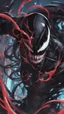 Placeholder: Venom mix with machine in solo leveling shadow artstyle, cyberpunk them, intricate details, highly detailed, high details, detailed portrait, masterpiece,ultra detailed,best quality