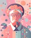 Placeholder: Vector illustration microbiologist of brain and gut linked with pastel color palette.