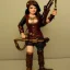 Placeholder: halfling fantasy D&D beautiful woman with a carabine fire gun steampunk vintage hair braids gunslinger