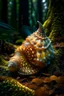 Placeholder: The "Luminous Conch" - An ancient, giant conch shell found in the heart of the bioluminescent forest. When blown, it emits a mesmerizing melody that can manipulate the behavior of the planet's unique marine creatures. , photo-realistic, shot on Hasselblad h6d-400c, zeiss prime lens, bokeh like f/0.8, tilt-shift lens 8k, high detail, smooth render, down-light, unreal eng