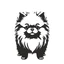 Placeholder: cute silhouette of a pomeranian , black on white vector
