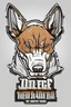 Placeholder: angry bull terrier hockey logo, thick lines, vector