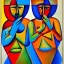 Placeholder: cubist style painting of indian gods