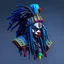 Placeholder: (((((3d pixel art nft style))))) (((clown assassin with blue dreadlocks in attire that resemble assassin's creed, with a strong focus on the details))) ((((best quality, ultra-detailed, UHD 32k, vector illustration, nft character, trending on all NFT marketplaces, valued at a record-breaking price to purchase nft))))