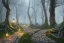 Placeholder: wooded stone lantern path forest