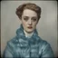Placeholder: Actress bette davis, blue, autochrome, plastic puffy jacket