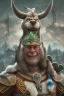 Placeholder:  Photorealistic painting Portrait voluptuous female viking Chief iron maiden rainbow viking tribal tattoos, bow with arrows, full detail, 8k Neko Erokawa, style of Zootopia