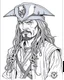 Placeholder: Jack Sparrow Portrait: Create a detailed coloring page featuring the iconic character Jack Sparrow. Ensure intricate details in his clothing, accessories, and facial features for an engaging coloring experience.